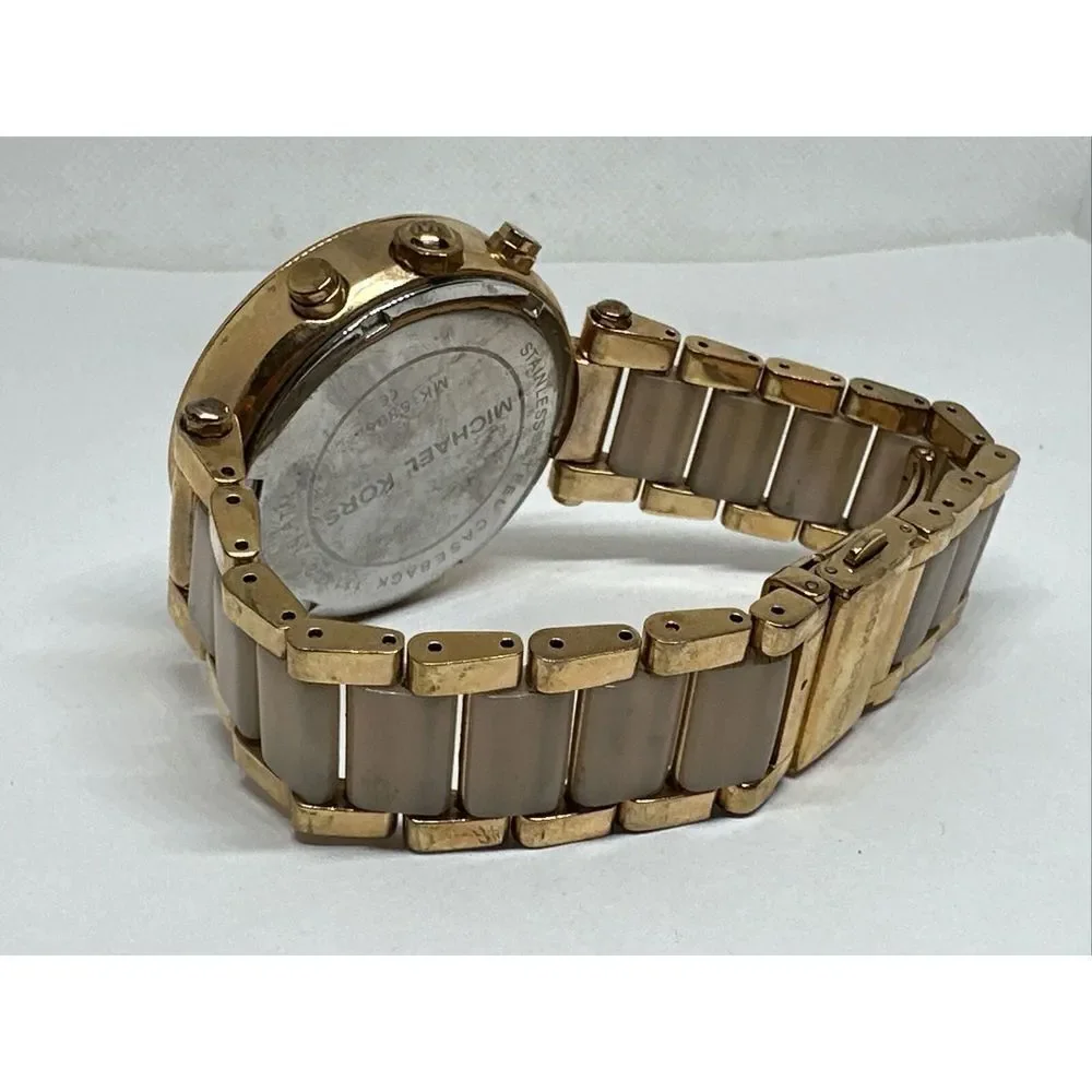 Michael Kors Parker MK5896 Women Rose Gold Analog Dial Quartz Wrist Watch NUL43